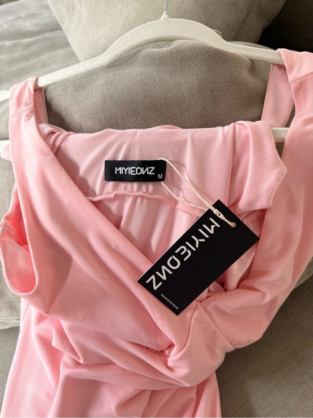 Pink V-Neck Ruffle Slip Dress - Picture 4 of 4